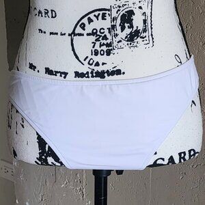NWOT White Bikini Brief Bottom (Large)
